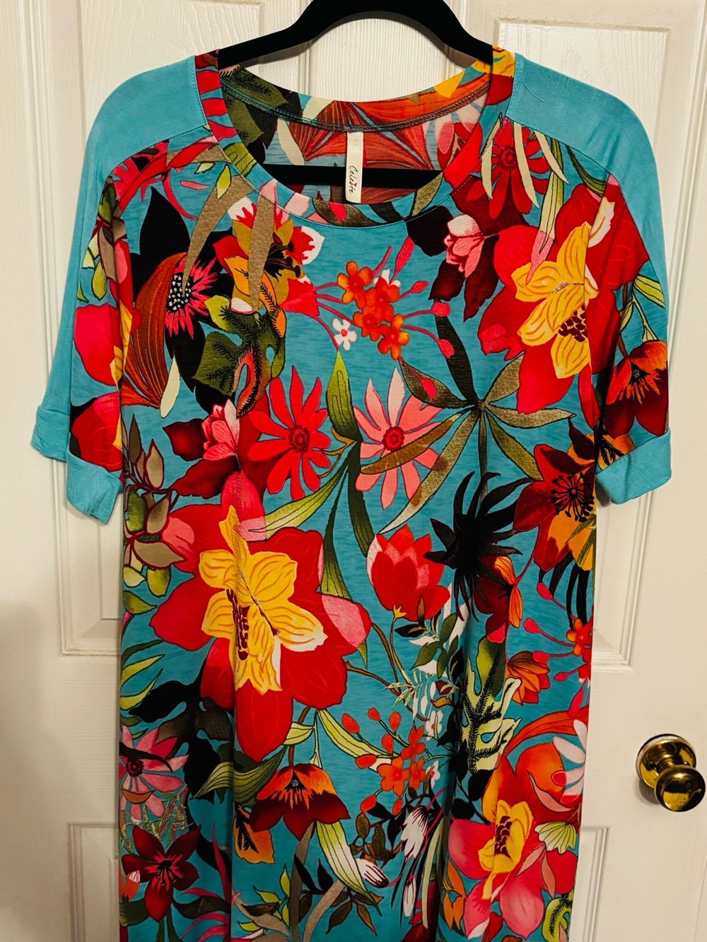 Celeste Turquoise Floral Midi Dress
